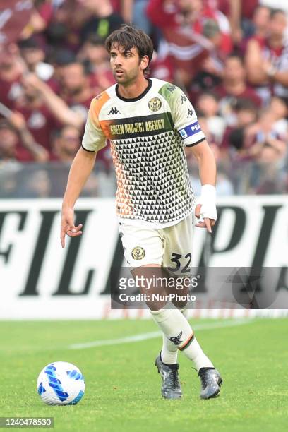 Pietro Ceccaroni in action during the Serie A 2021/22 match between US . Salernitana 1919 and Venezia FC. At Arechi Stadium