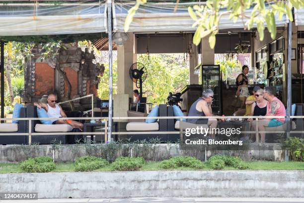 Foreign tourists in a restaurant in Kuta, Bali, Indonesia, on Friday, May 6, 2022. With the broader reopening, fully vaccinated visitors from...