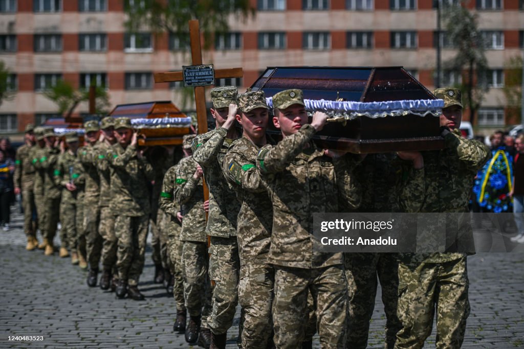 Lviv holds funeral services for 3 fallen soldiers