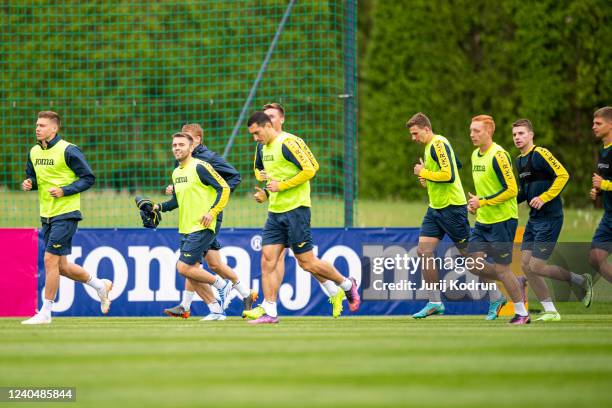 Players of Ukraine train during Ukraine National Football Team practice on May 6 at NNC Brdo, in Brdo pri Kranju, Slovenia.