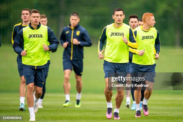 Players of Ukraine train during Ukraine National Football Team practice on May 6 at NNC Brdo, in Brdo pri Kranju, Slovenia.