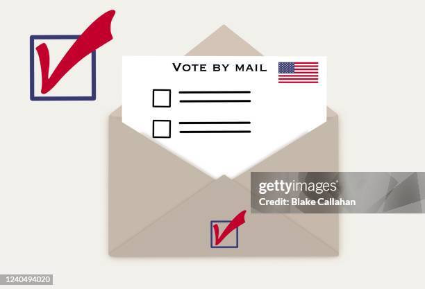 voting by mail in election - voting by mail stockfoto's en -beelden