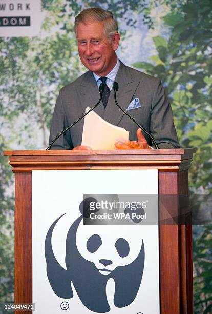 New WWF President Prince Charles, Prince of Wales gives a keynote speech during an event to mark the 20th anniversary of the Global Forest & Trade...
