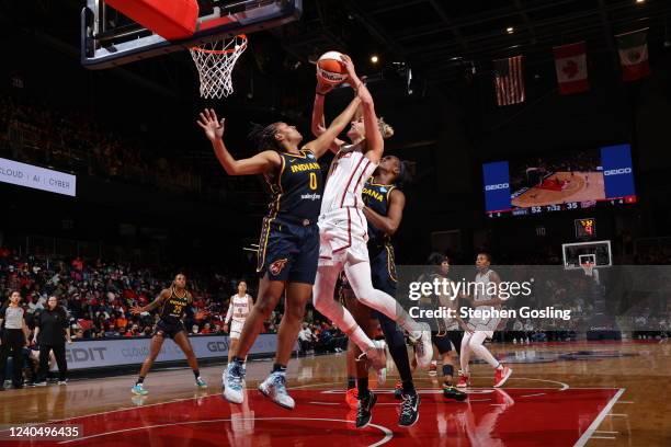 Elena Delle Donne of the Washington Mystics dunks the ball during the game against the Indiana Fever on May 6, 2022 at Entertainment & Sports Arena...