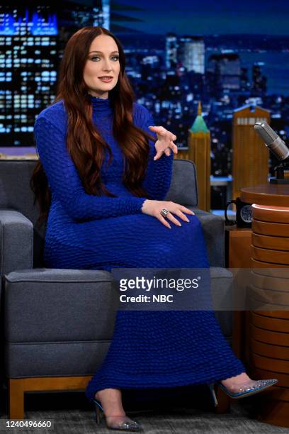 Episode 1648 -- Pictured: Actress Sophie Turner during an interview on Friday, May 6, 2022 --