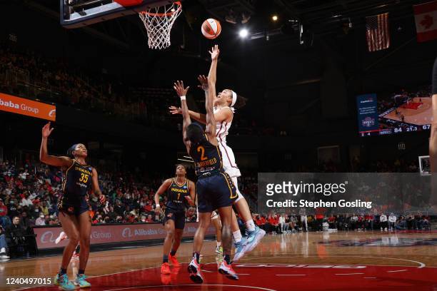 Erica McCall of the Washington Mystics dunks the ball during the game dunks the ball during the game against the Indiana Fever on May 6, 2022 at...