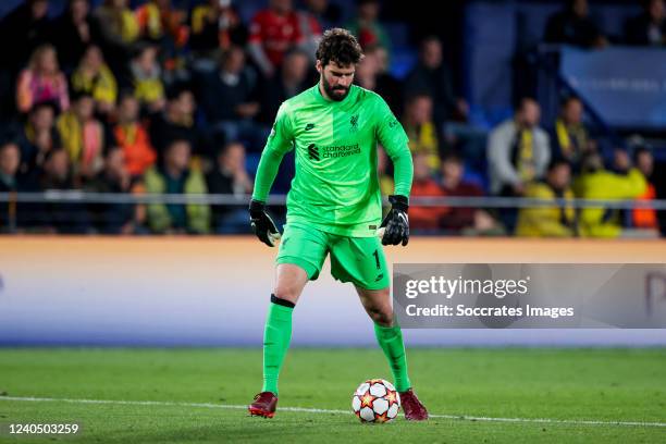 Allison Becker of Liverpool FC during the UEFA Champions League match between Villarreal v Liverpool at the Estadio de la Ceramica on May 3, 2022 in...