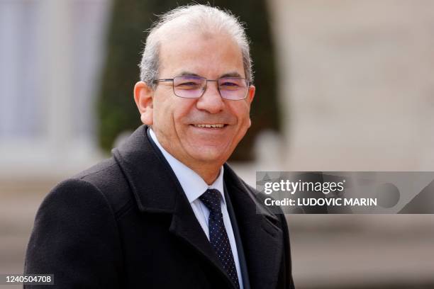 Mohammed Moussaoui, former president of the French Council of the Muslim Faith (CFCM, arrives at the Elysee presidential palace in Paris on May 7 to...