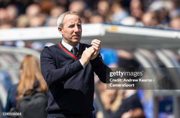 Birmingham City's manager Lee Bowyer applauds the fans during the Sky Bet Championship match between Birmingham City and Blackburn Rovers at St...