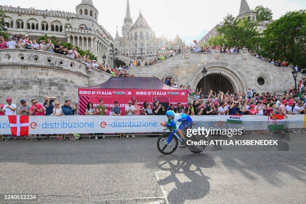 Team BikeExchange Jayco Mitchelton's British rider Simon Yates competes during the second stage of the Giro d'Italia 2022 cycling race, a 9.2...