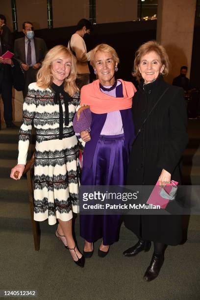 Dailey Pattee, Milbrey Missie Rennie Taylor and Gillian Sorensen attend the Juilliard Gala at Peter Jay Sharp Theater on April 27, 2022 in New York...