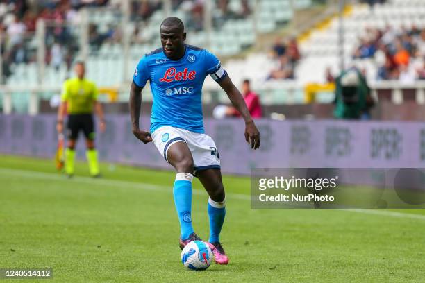 Kalidou Koulibaly of SSC Napoli during the Serie A match between Torino FC and SSC Napoli on May 07, 2022 at Olympic Grande Torino Stadium.