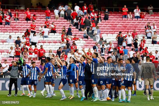 The players of FC Porto celebrates the 30th championship after the Liga Portugal Bwin match between SL Benfica and FC Porto at Estadio da Luz on May...