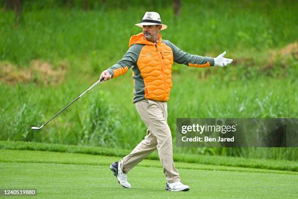 Rory Sabbatini of Slovakia walks along the 10th hole during the third round of the Wells Fargo Championship at TPC Potomac at Avenel Farm on May 7,...