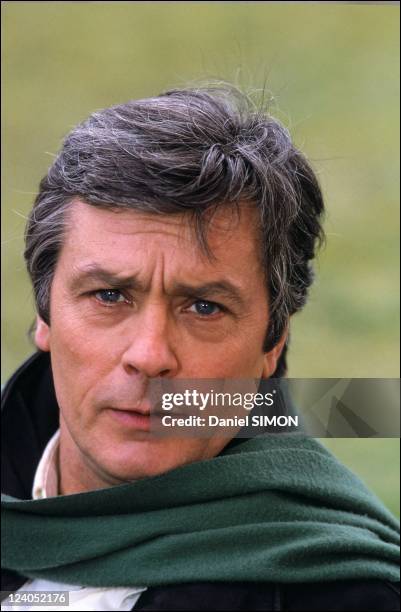 Portrait of Alain Delon in France on March 30, 1988.