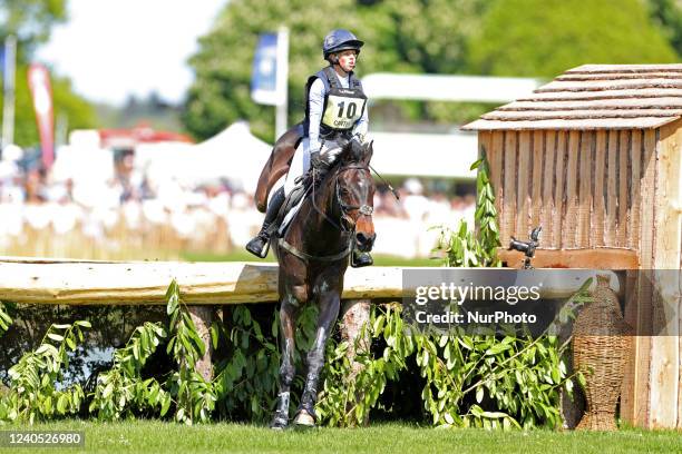 Rosalind Canter riding Allstar B during the Cross Country Event at Badminton Horse Trials, Badminton House, Badminton on Saturday 7th May 2022.