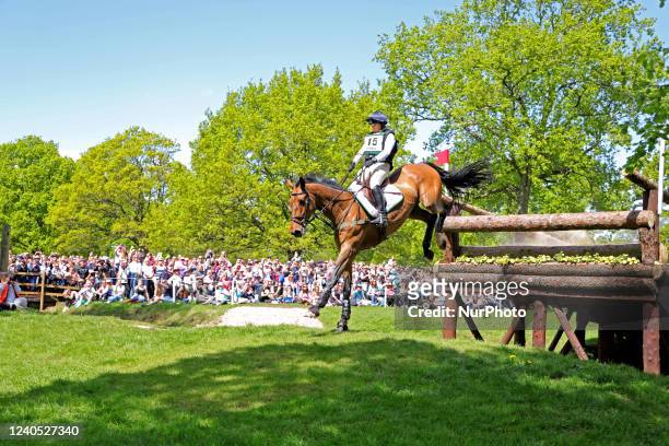 Pippa Funnell riding Billy Walk On during the Cross Country Event at Badminton Horse Trials, Badminton House, Badminton on Saturday 7th May 2022.