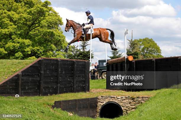 James Rushbrooke riding Michem Eclipse during the Cross Country Event at Badminton Horse Trials, Badminton House, Badminton on Saturday 7th May 2022.