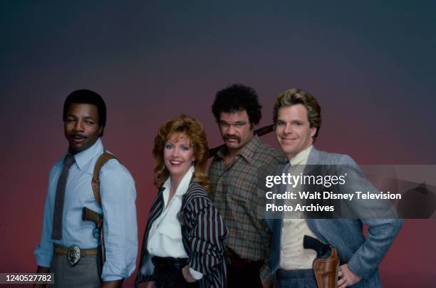 Los Angeles, CA Carl Weathers, Anne Schedeen, Randall 'Tex' Cobb, Joseph Bottoms promotional photo for the ABC tv series 'Braker'.