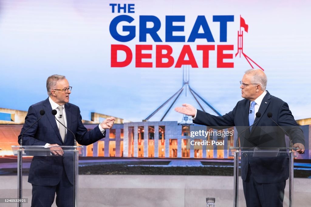 Scott Morrison And Anthony Albanese Take Part In Second Leaders' Debate Ahead Of Federal Election
