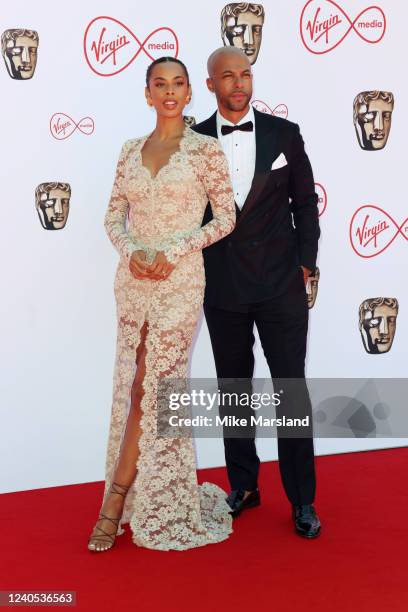 Rochelle Humes and Marvin Humes attend the Virgin Media British Academy Television Awards at The Royal Festival Hall on May 08, 2022 in London,...