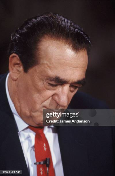 Portrait de Robert Maxwell lors de l'émission de télévision "Aposthrophes"