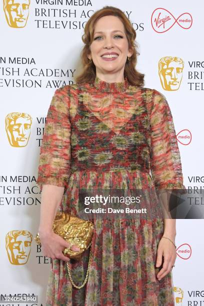 Katherine Parkinson poses in the winner's room at the Virgin Media British Academy Television Awards 2022 at The Royal Festival Hall on May 8, 2022...