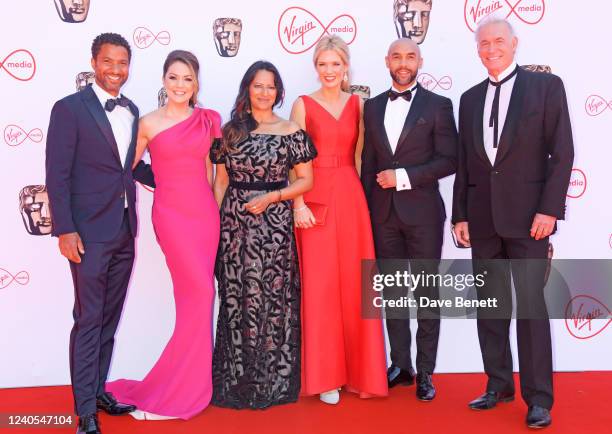 Sean Fletcher, Laura Tobin, Ranvir Singh, Charlotte Hawkins, Alex Beresford and Hilary Jones attend the Virgin Media British Academy Television...