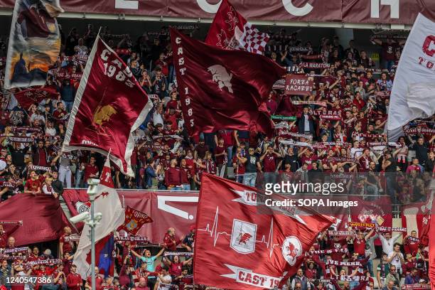 Torino FC supporters during the Serie A 2021/22 football match between Torino FC vs SSC Napoli at Stadio Olimpico Grande Torino. .