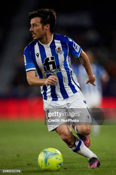 David Silva of Real Sociedad in action during the La Liga Santander match between Levante UD and Real Sociedad at Ciutat de Valencia stadium, May 6...