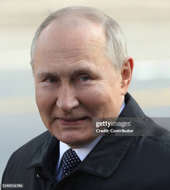 Russian President Vladimir Putin attends the Victory Day Parade at Red Square on May 9, 2022 in Moscow, Russia. Russia is marking their 77th Victory...