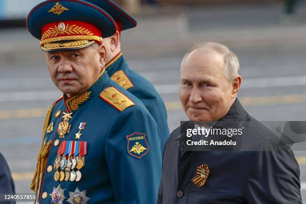 Russian President Vladimir Putin attends the military parade during 77th anniversary of the Victory Day in Red Square in Moscow, Russia on May 09,...