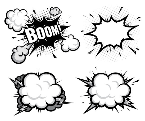 comic book efect explosion - cartoons and comics stock illustrations