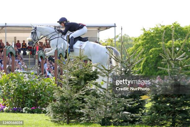 Kitty King riding Vendredi Biats during the Show Jumping Event at Badminton Horse Trials, Badminton House, Badminton on Sunday 8th May 2022.