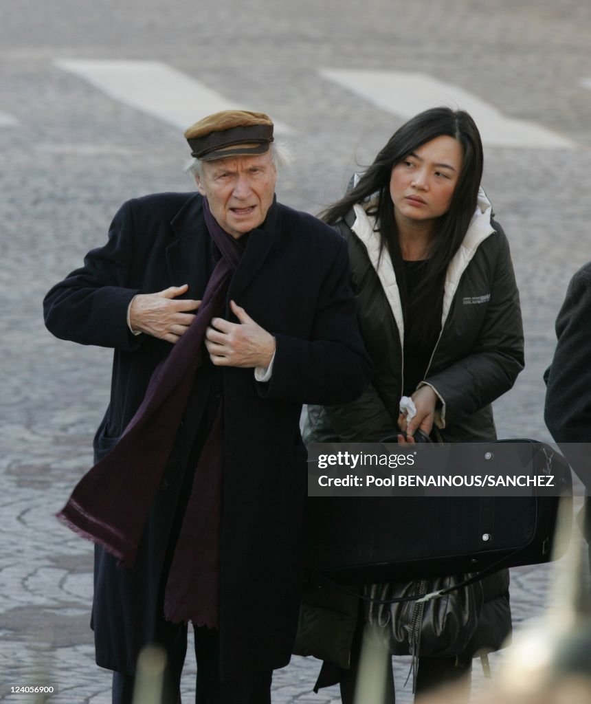 Funeral Of Singer Henri Salvador In Paris, France On February 16, 2008.