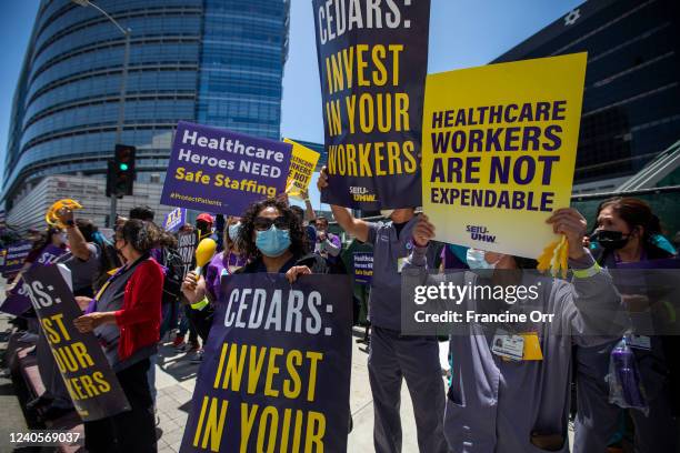 Members of the Service Employees International Union-United Healthcare Workers West started weeklong strike today at Cedars-Sinai Medical Center on...