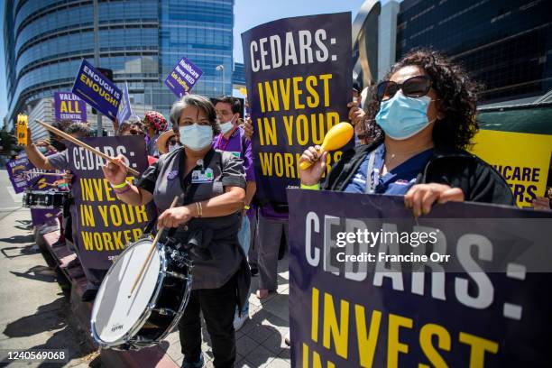 Members of the Service Employees International Union-United Healthcare Workers West started weeklong strike today at Cedars-Sinai Medical Center on...