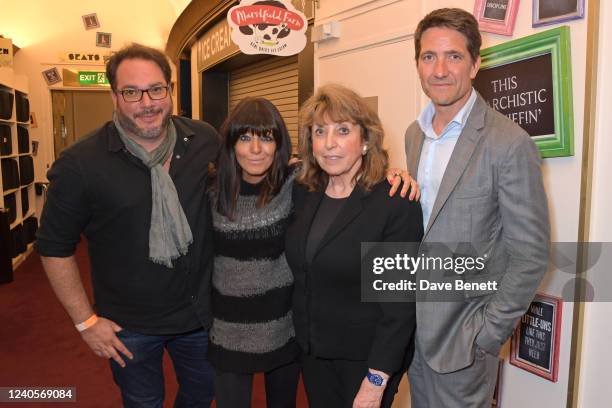 Oliver Lloyd, Claudia Winkleman, Eve Pollard and Kris Thykier attend the after party for "Claudia Winkleman: Behind The Fringe" at The Cambridge...