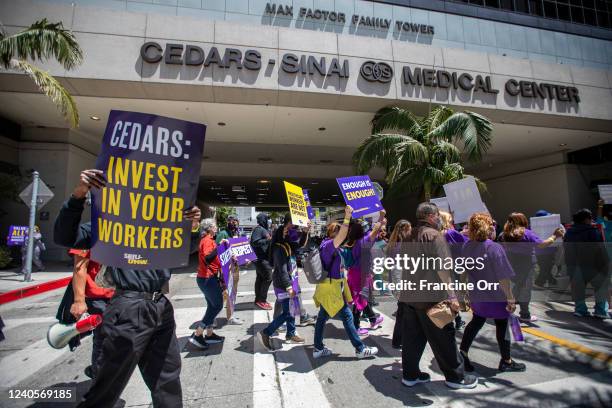 Members of the Service Employees International Union-United Healthcare Workers West started weeklong strike today at Cedars-Sinai Medical Center on...