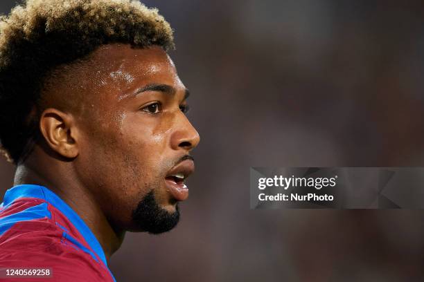 Adama Traore of Barcelona during the La Liga Santander match between Real Betis and FC Barcelona at Estadio Benito Villamarin on May 7, 2022 in...