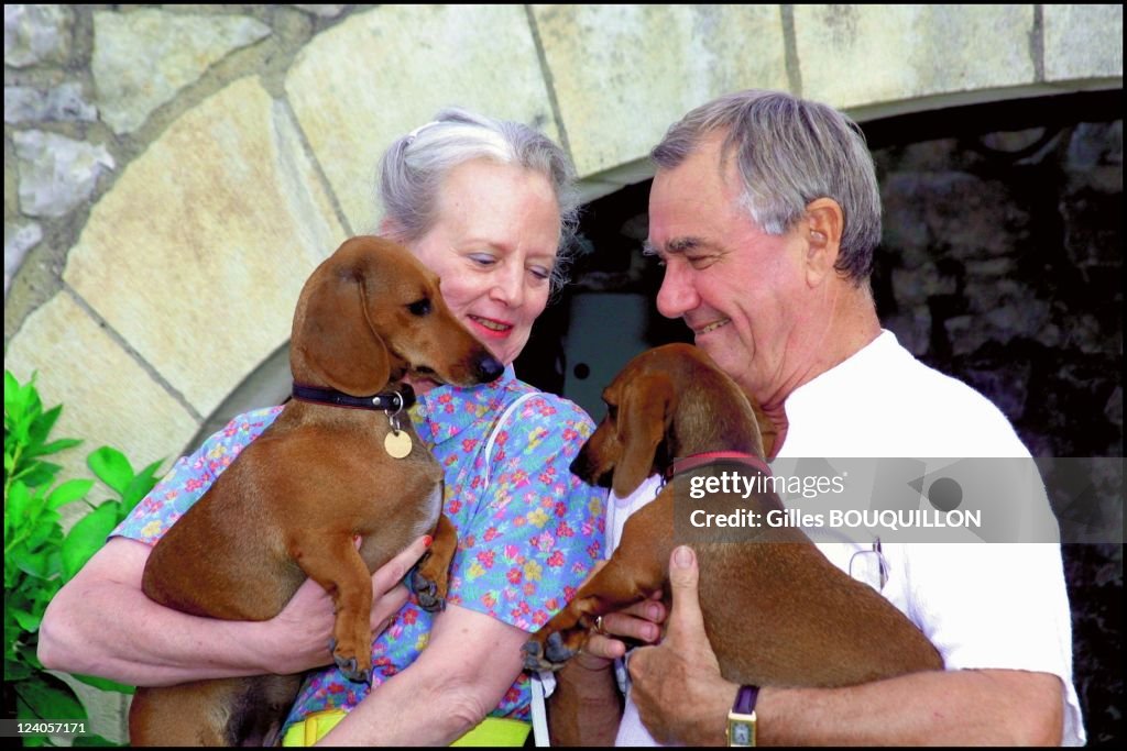 Queen Margrethe And King Henri Of Denmark At Chateau De Caix In Luzech, France On August 07,2001.