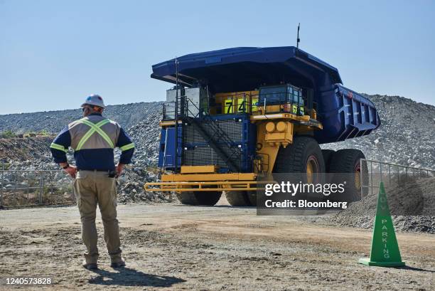Hydrogen-powered truck, part of Anglo American Plc's NuGen carbon-neutral project, during a moving demonstration at the Anglo American Platinum Ltd....