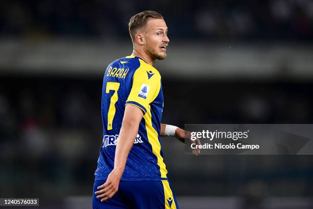 Antonin Barak of Hellas Verona FC looks on during the Serie A football match between Hellas Verona FC and AC Milan. AC Milan won 3-1 over Hellas...