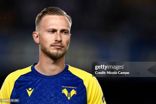 Antonin Barak of Hellas Verona FC looks on prior to the Serie A football match between Hellas Verona FC and AC Milan. AC Milan won 3-1 over Hellas...