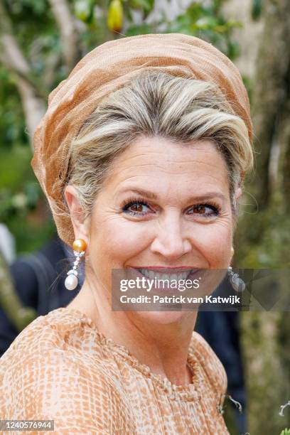 Queen Maxima of The Netherlands attends the opening of the ARTIS Groote Museum on May 10, 2022 in Amsterdam, Netherlands. The Groote Museum is about...