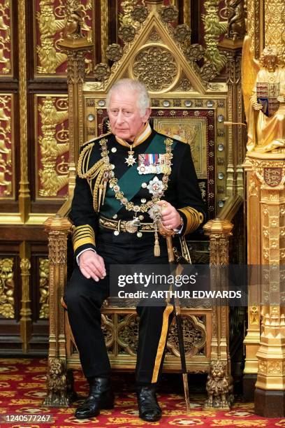 Britain's Prince Charles, Prince of Wales sits in the House of Lords chamber, during the State Opening of Parliament, at the Houses of Parliament, in...