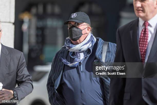 Celebrity chef Mario Batali arrives at Boston Municipal Court for his sexual misconduct trial on May 10, 2022 in Boston, Massachusetts. Batali is...