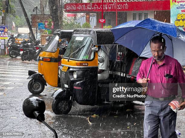 Thunderstorms hit the city of Thiruvananthapuram , Kerala, India, on May 10, 2022.