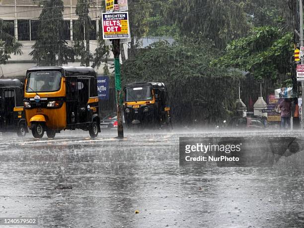 Thunderstorms hit the city of Thiruvananthapuram , Kerala, India, on May 10, 2022.