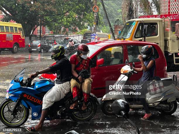 Thunderstorms hit the city of Thiruvananthapuram , Kerala, India, on May 10, 2022.